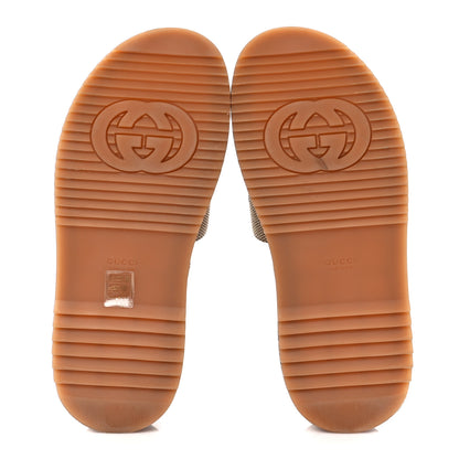 Gucci Monogram Maxi GG Angelina Platform 55mm Slide Sandals 39.5 Camel Ebony 5 of 9
