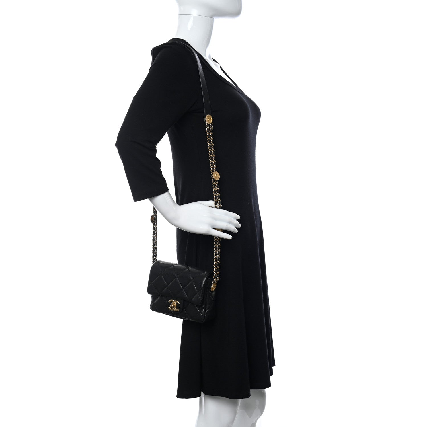 Chanel Caviar Quilted Mini Twist Your Buttons Flap Black 2 of 11