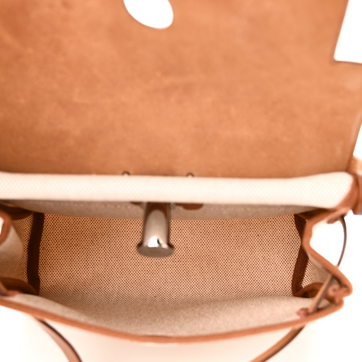 Hermes Military Toile Vache Hunter Herbag Zip Retourne 20 Ecru Beige Fauve 5 of 11