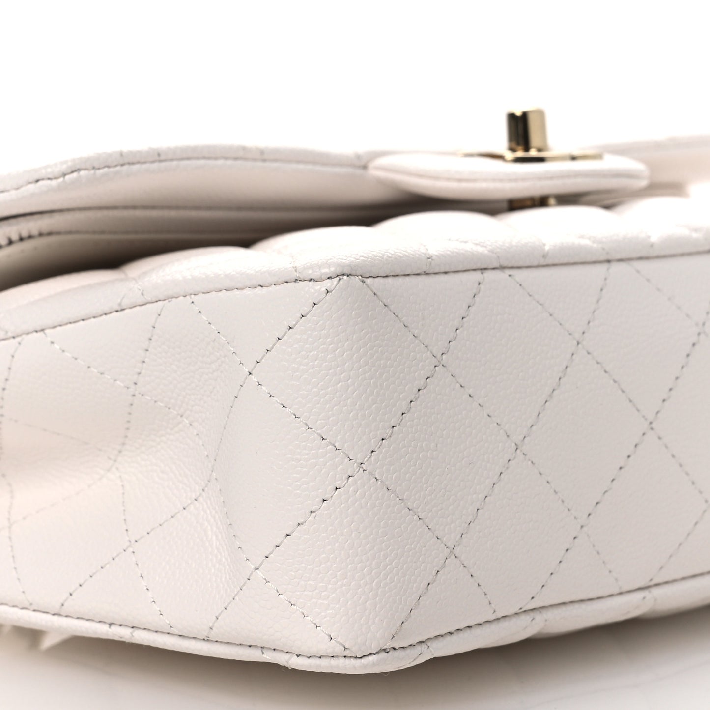 Caviar Quilted Small Double Flap White
