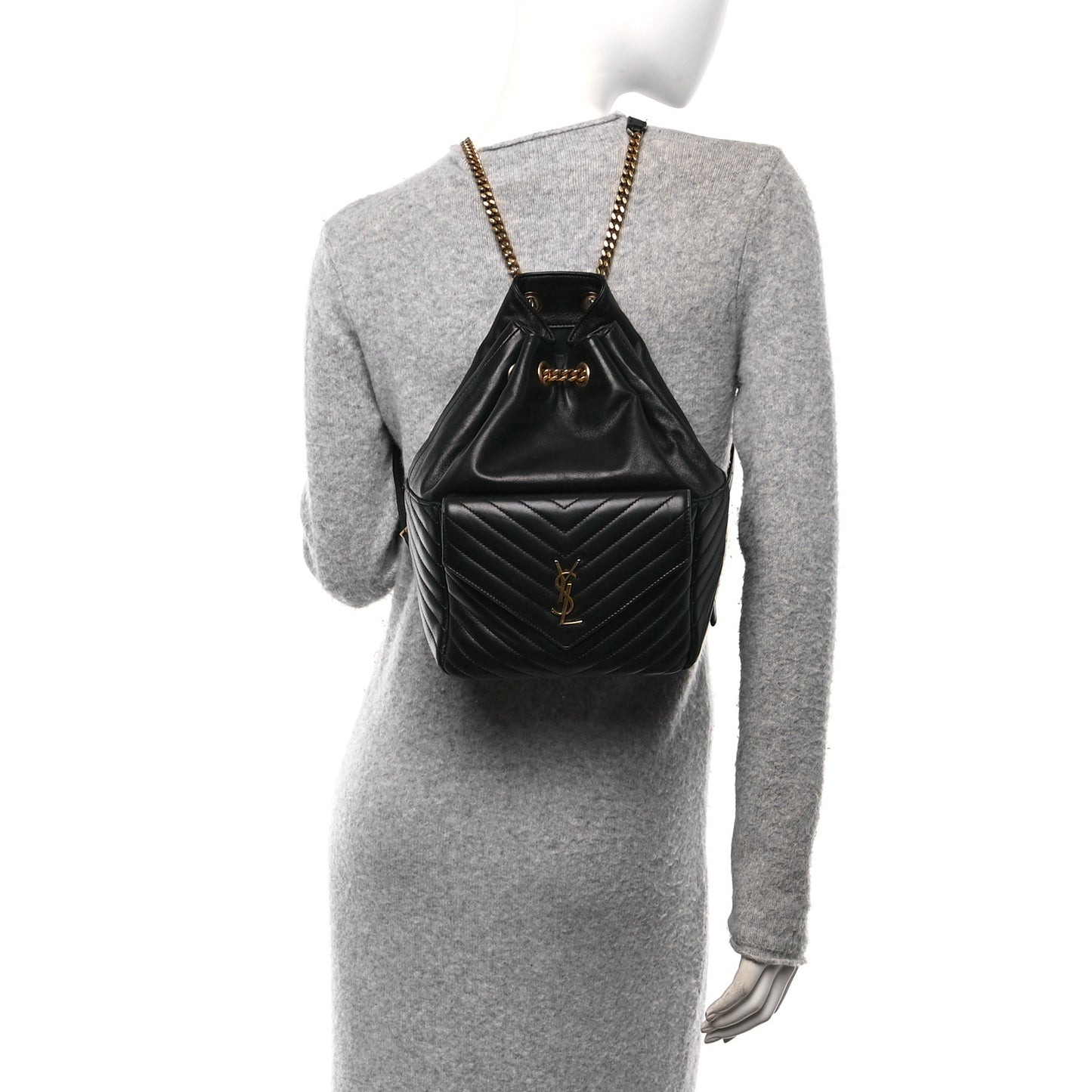 Lambskin Matelasse Monogram Joe Backpack Black