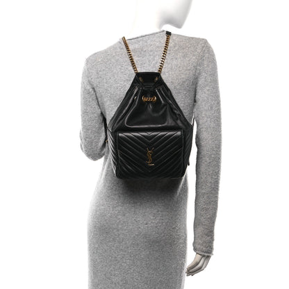 Saint Laurent Lambskin Matelasse Monogram Joe Backpack Black 2 of 11