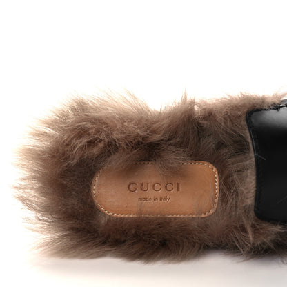 Gucci Calfskin Fur Womens Princetown Slippers 39.5 Black 7 of 10
