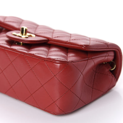 Chanel Lambskin Quilted Mini Rectangular Flap Red 7 of 11