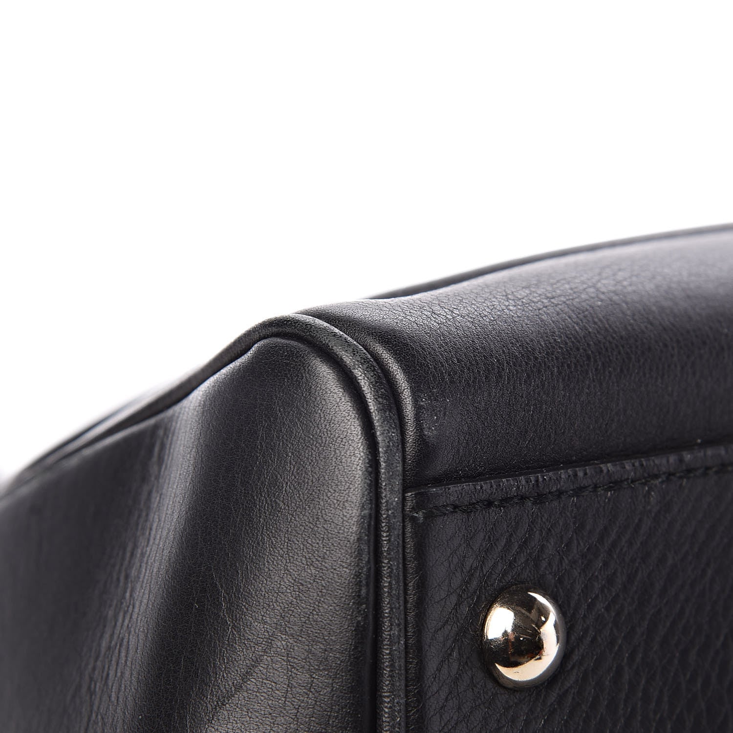 Gucci Calfskin Bold Bamboo Medium Top Handle Bag Black 11 of 12