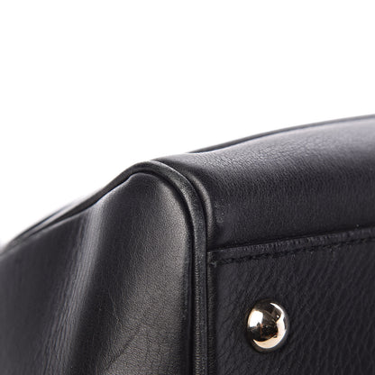 Gucci Calfskin Bold Bamboo Medium Top Handle Bag Black 11 of 12