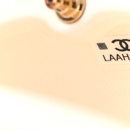 Chanel Lambskin Quilted Oval Minaudiere Chain Clutch White 7 of 13