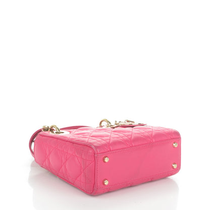 Christian Dior Lambskin Cannage Mini Lady Dior Fuchsia 4 of 7