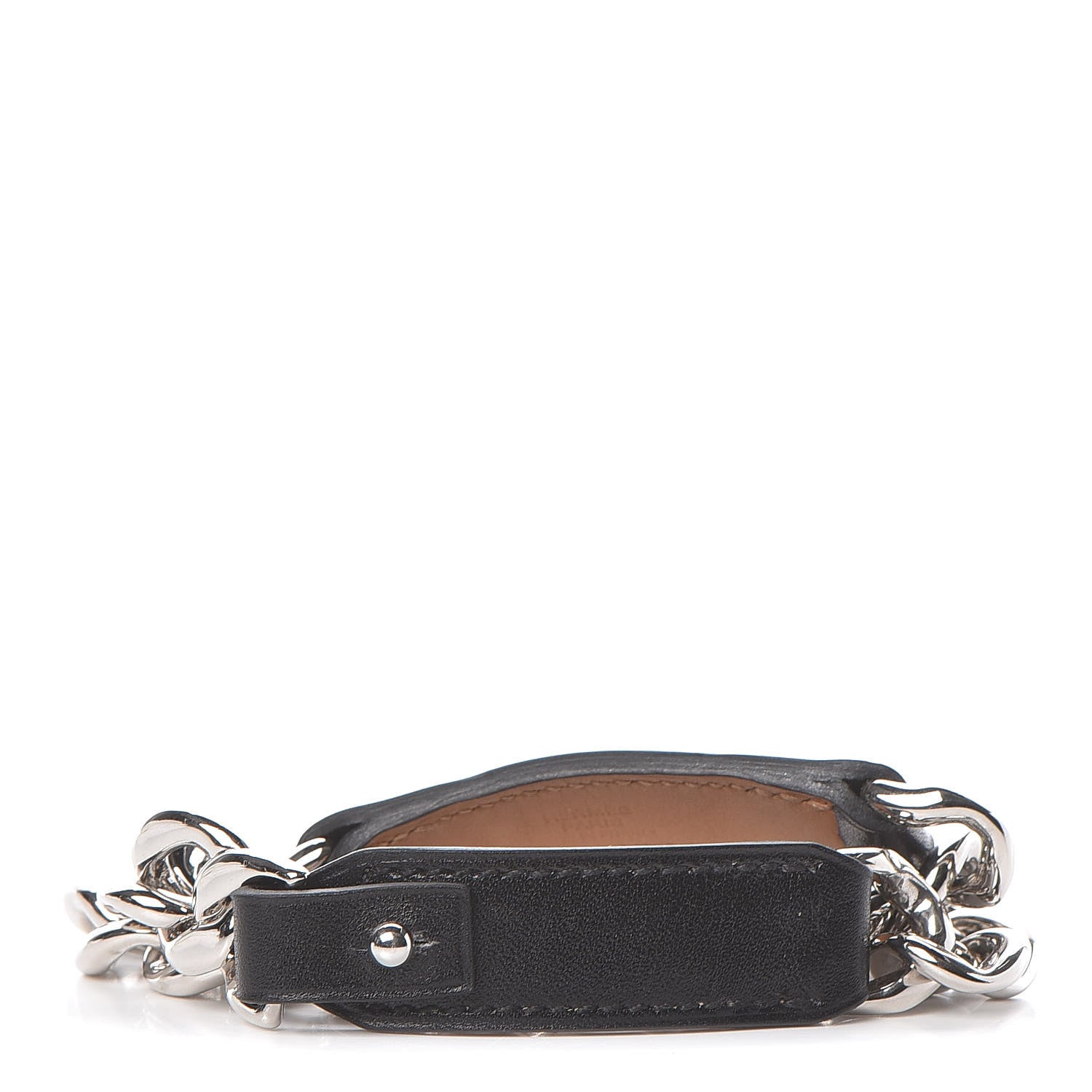 Hermes Box Palladium Mens Double Tour Chain L Bracelet Black 1 of 5