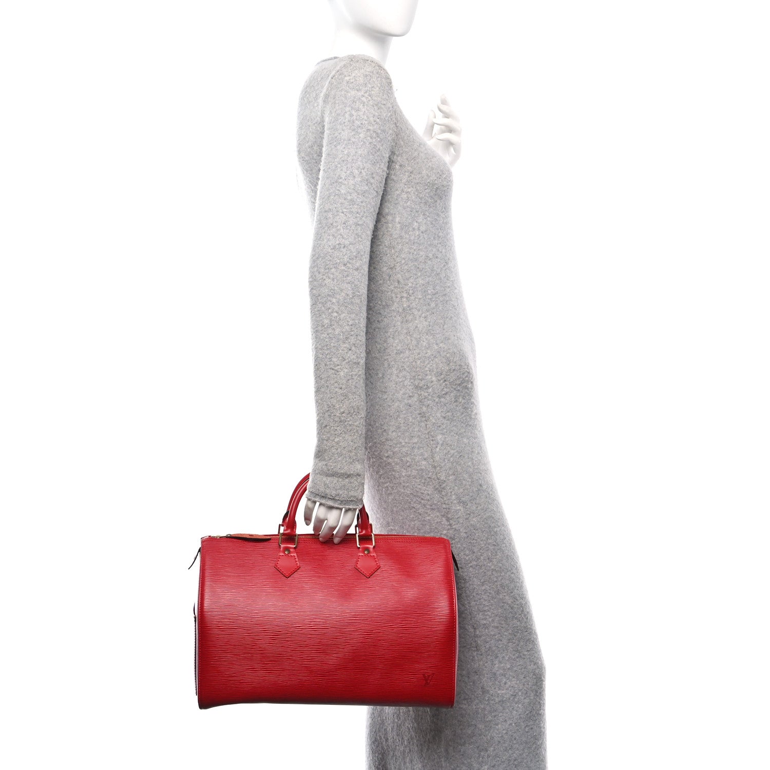 Louis Vuitton Epi Speedy 35 Castillan Red 2 of 11