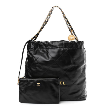 Chanel Shiny Calfskin Quilted Chanel 22 Black 1 of 11