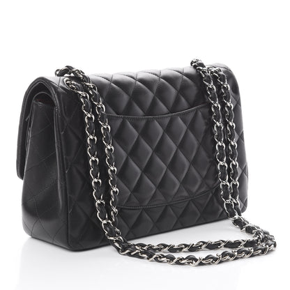 Chanel Lambskin Quilted Jumbo Double Flap Black 2 of 9