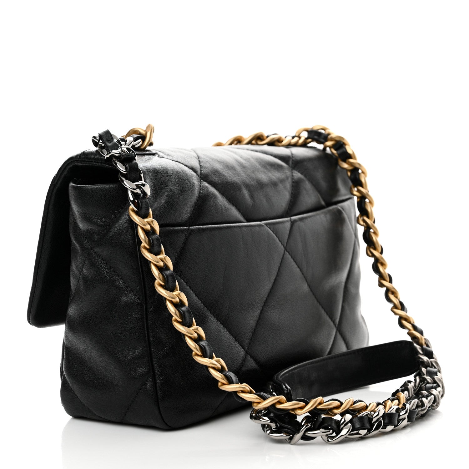 Chanel Goatskin Quilted Medium Chanel 19 Flap Black 3 of 12