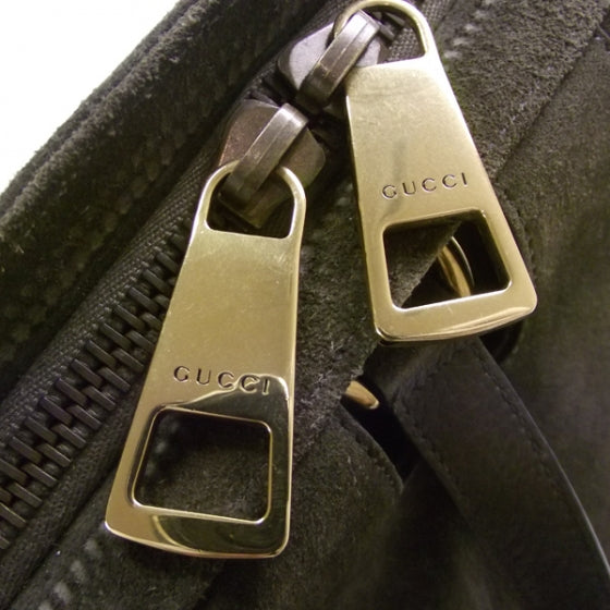 Gucci Suede Medium 1973 Top Handle Satchel Olive 11 of 11