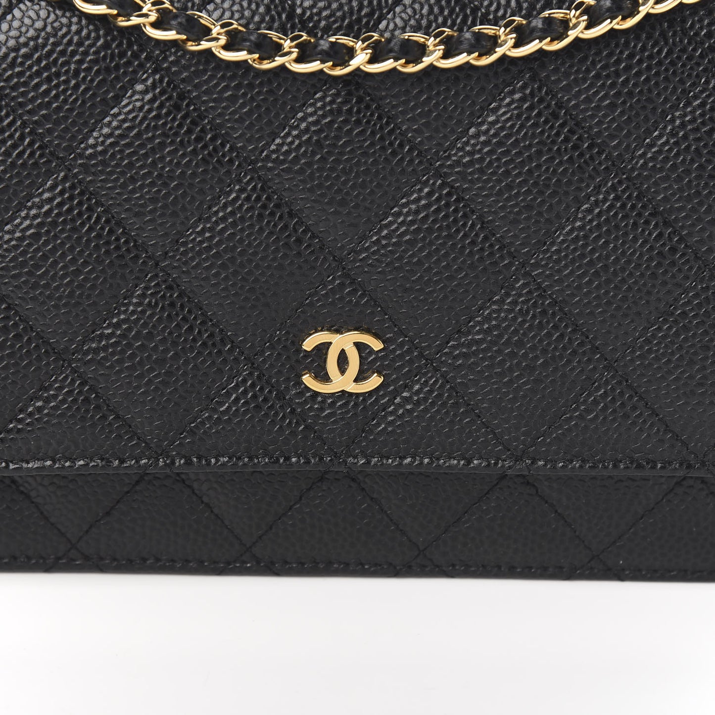 Caviar Quilted Wallet On Chain WOC Black