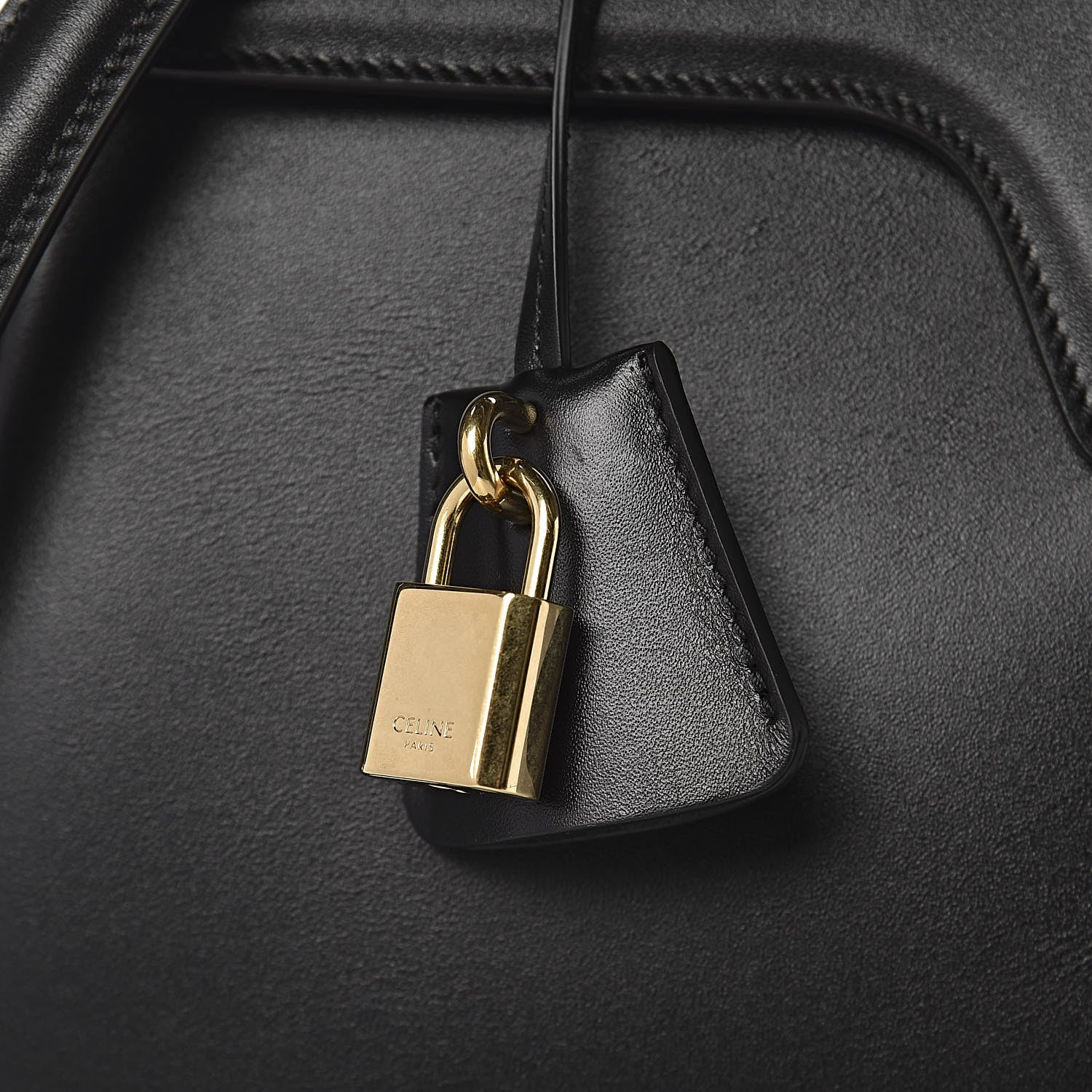 Celine Satinated Calfskin Medium 16 Top Handle Bag Black 11 of 12