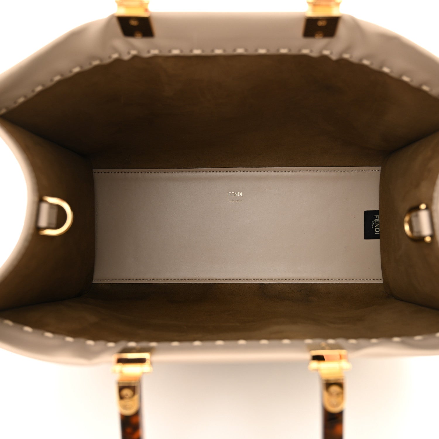 Fendi Vitello King Plexiglass Elaphe Python Print Logo Medium Fendi Sunshine Shopper Tote Tartufo Daisy Roccia 5 of 14