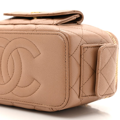 Chanel Caviar Quilted Polly Pocket East West Top Vanity With Chain Brown 10 of 11