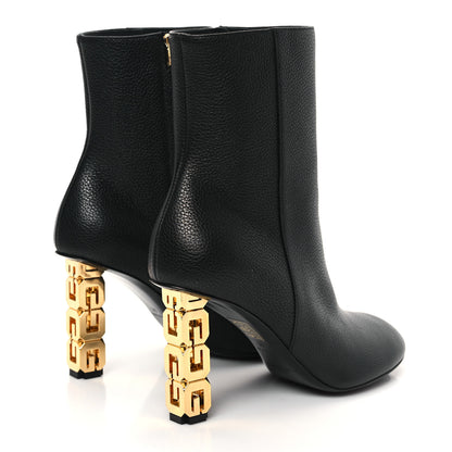 Givenchy Grained Calfskin G Cube Heel Ankle Boots 39 Black 4 of 8