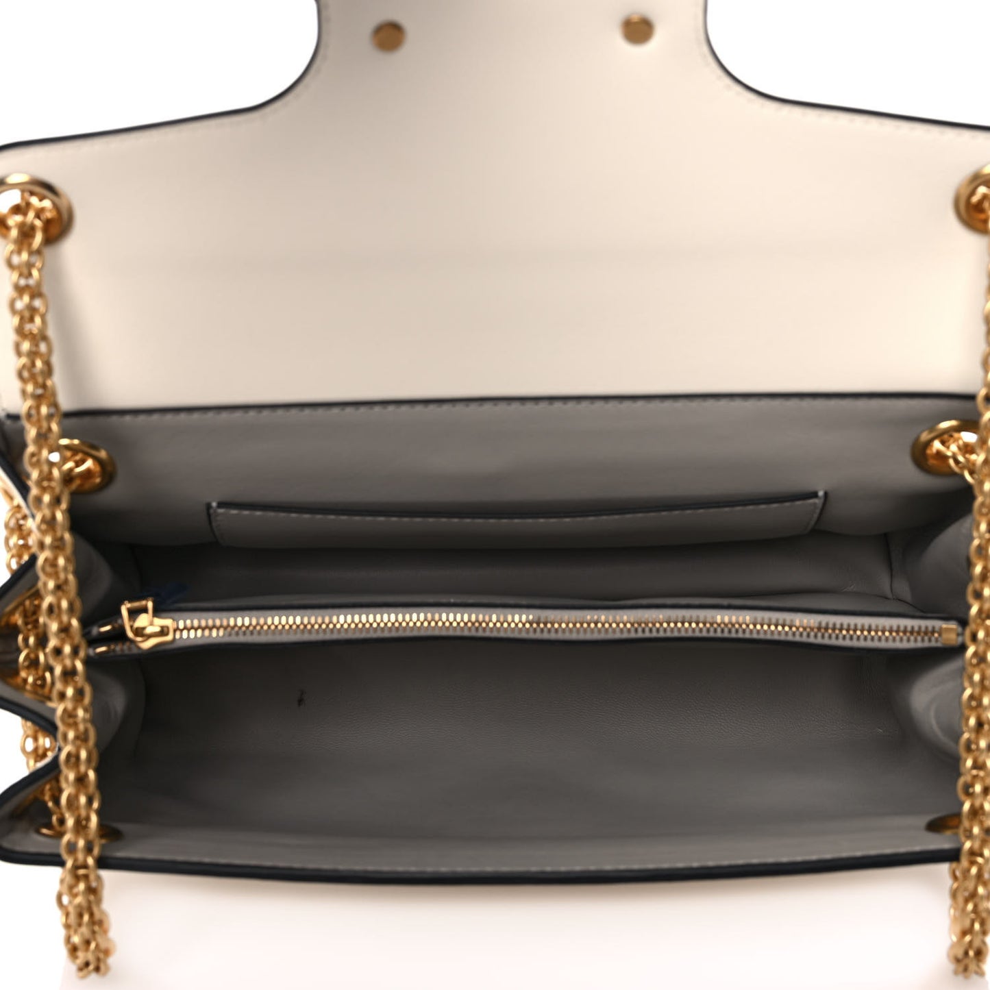 Nappa Stud Sign Shoulder Bag Ivory