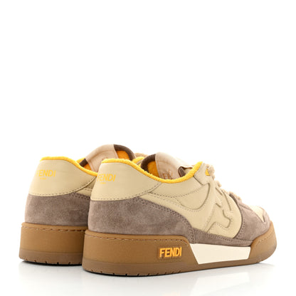 Fendi Calfskin Suede Fendi Match Low Top Sneakers 38.5 Dodo Straw Yellow 4 of 9