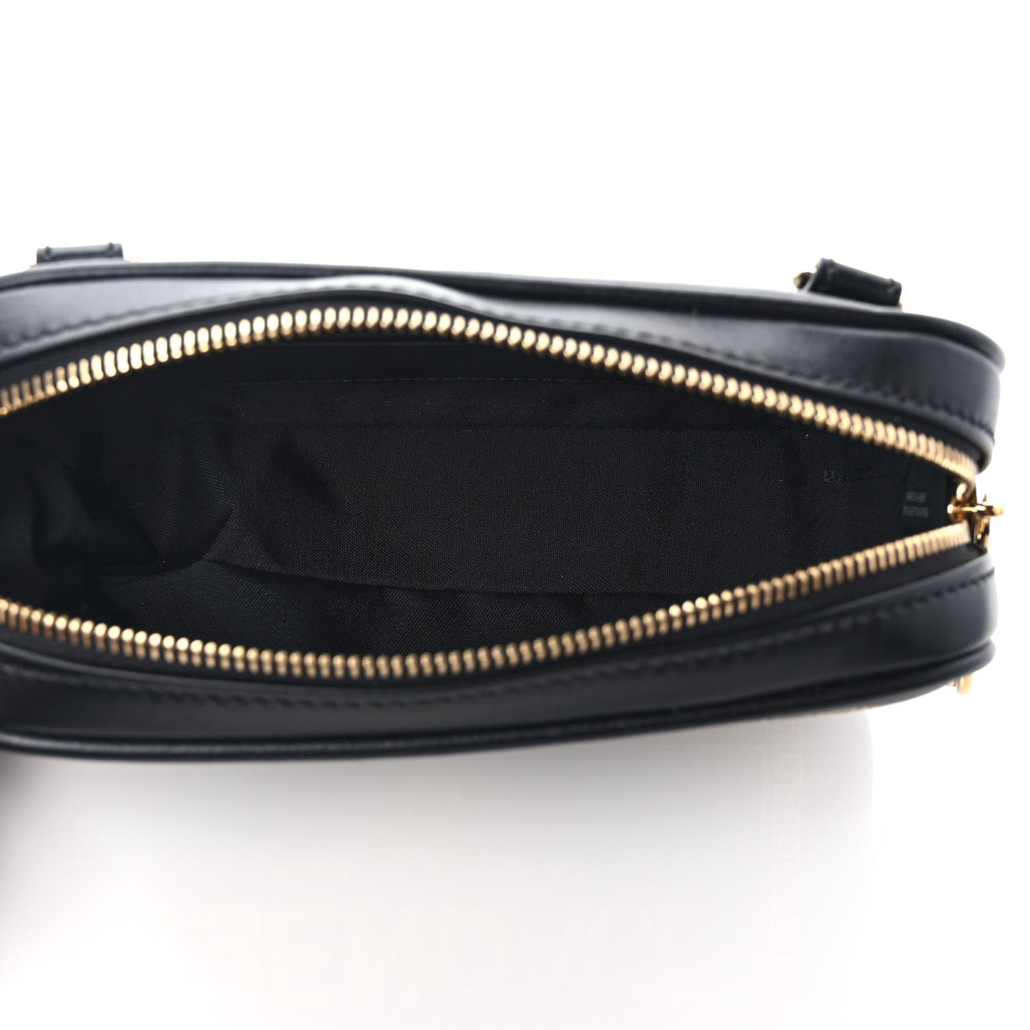 X VERSACE Vitello Cover Fendace Medusa Small Camera Case Black Gold