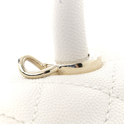 Chanel Caviar Quilted Small Coco Handle Flap White 12 of 12