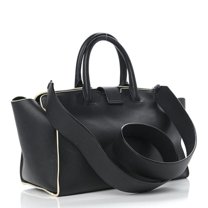 Saint Laurent Calfskin Small Monogram Downtown Cabas Black White 3 of 14