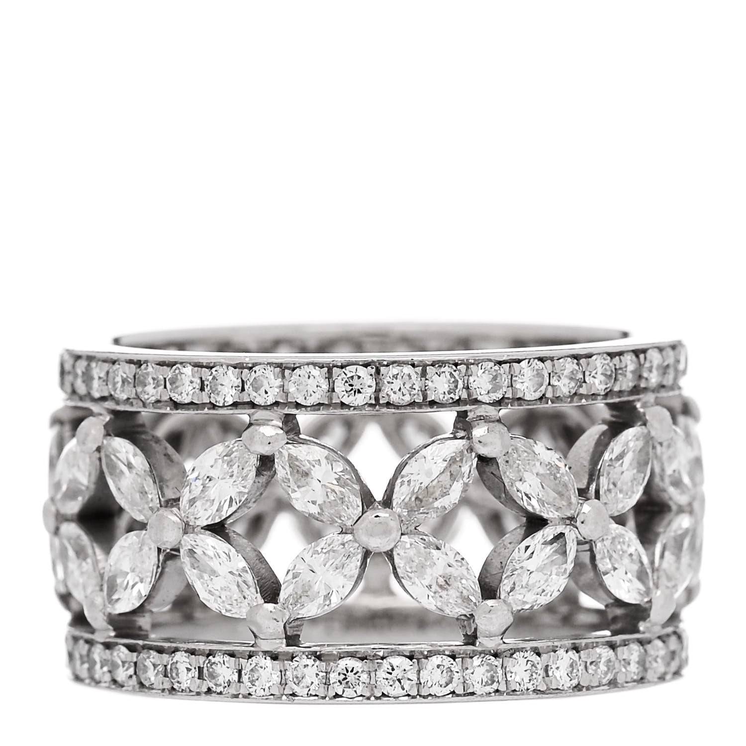 Tiffany Platinum Diamond Victoria Band Ring 52 6 1 of 5