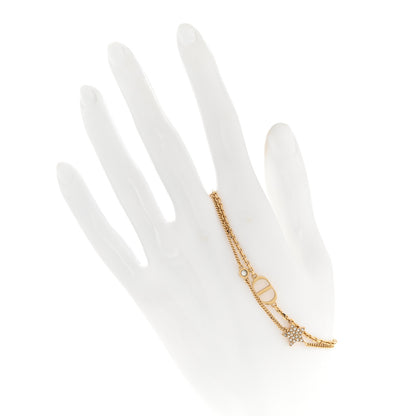 Christian Dior Metal Crystal Petit CD Double Bracelet Gold 2 of 4