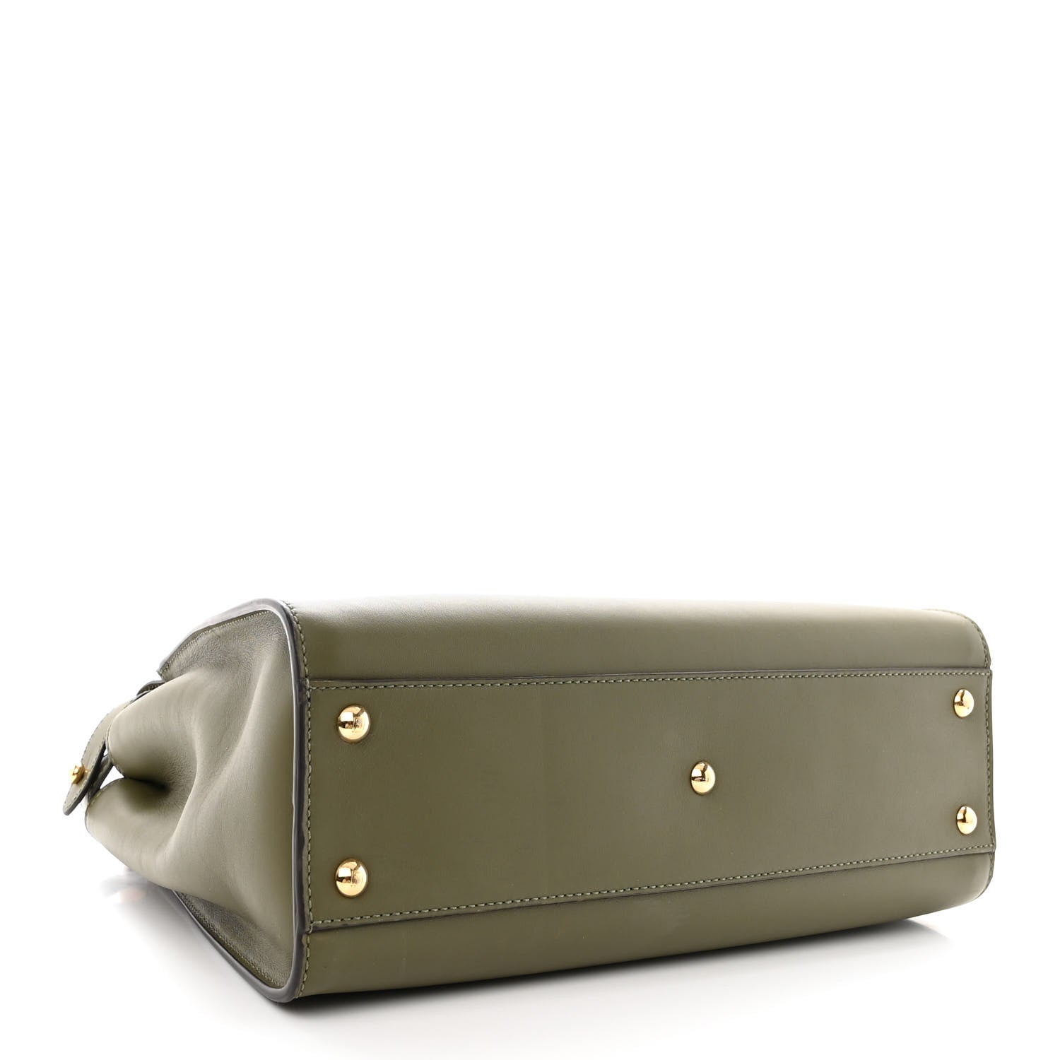 Fendi Vitello Seta Light Aura Shiny Nappa Medium Peekaboo I SEE U Satchel Equatore Cuoio 4 of 13