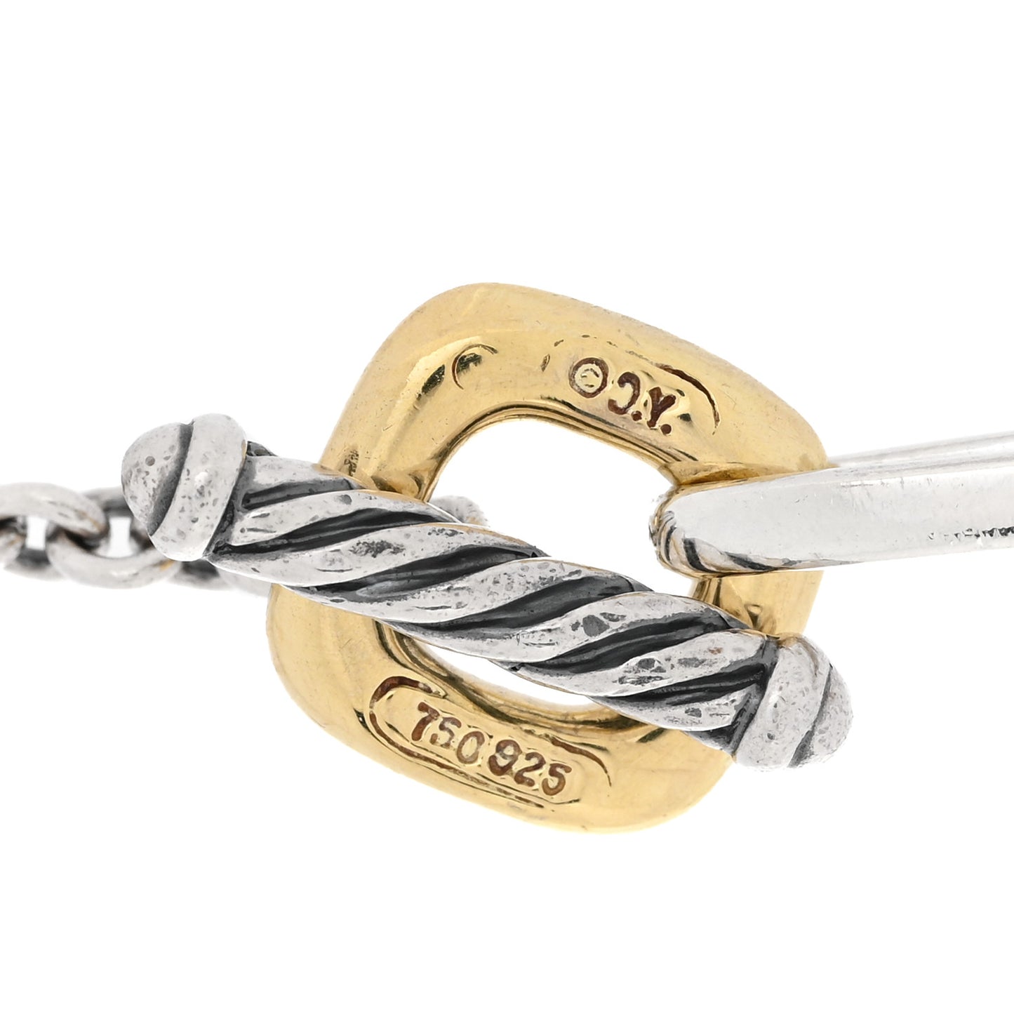 Sterling Silver 18K Yellow Gold Figaro Chain Link Necklace