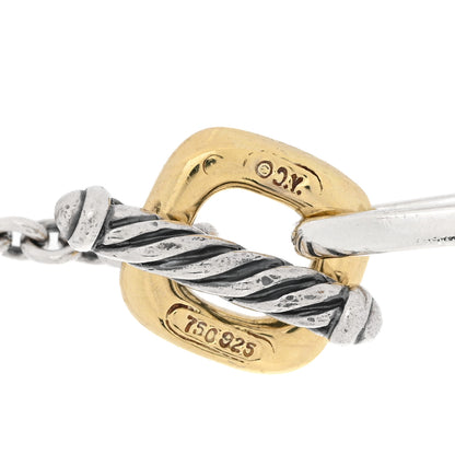 David Yurman Sterling Silver 18K Yellow Gold Figaro Chain Link Necklace 3 of 3