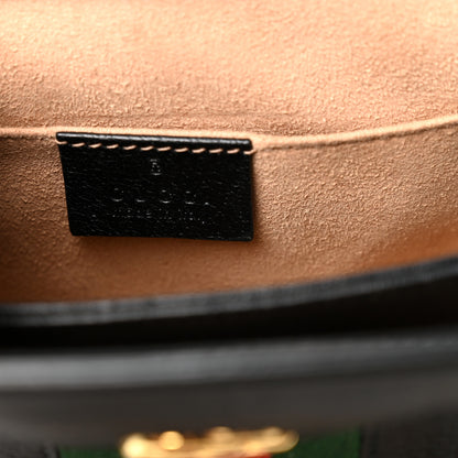 Gucci Calfskin GG Web Small Ophidia Chain Shoulder Bag Black 5 of 9