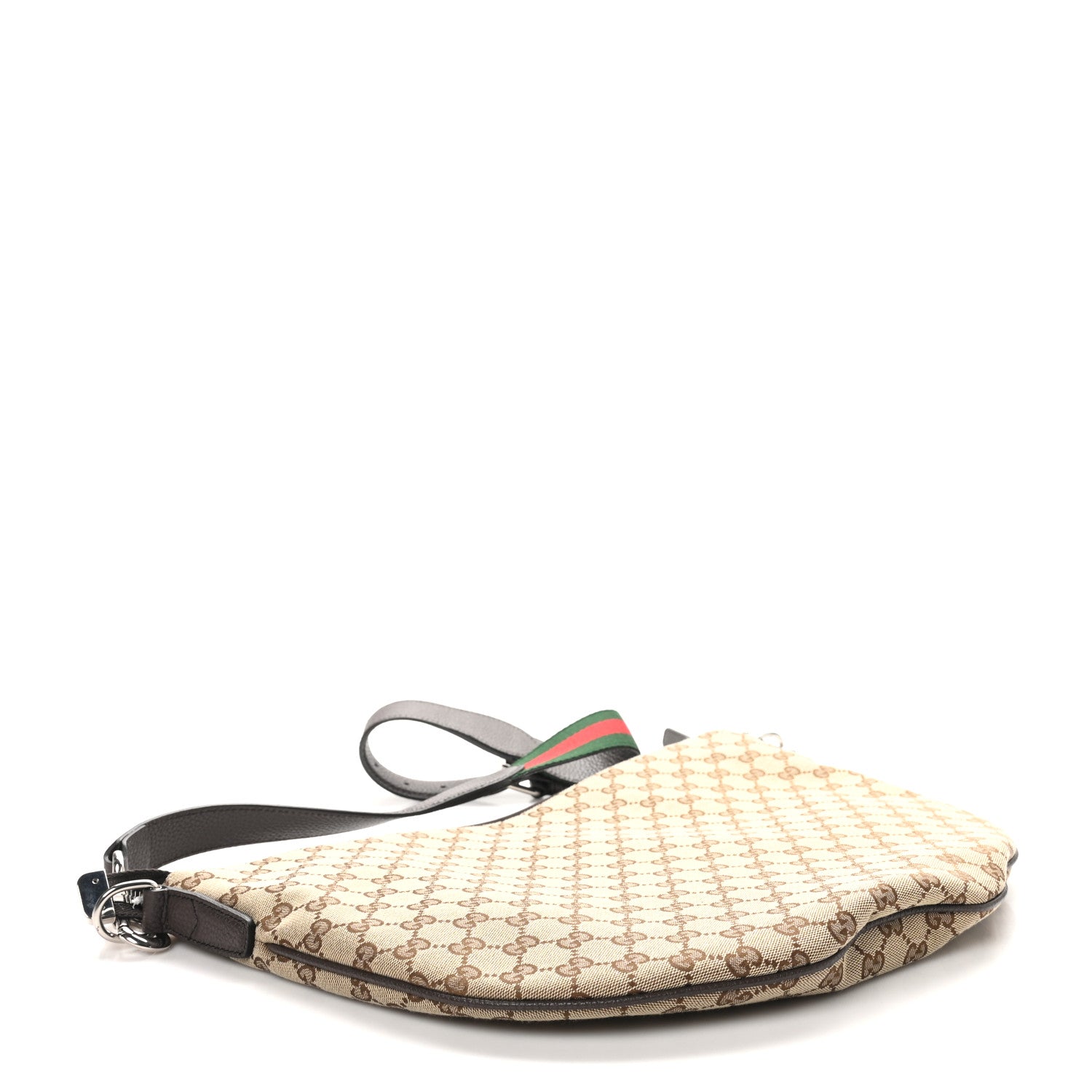 Gucci Monogram Calfskin Web Medium B Shoulder Bag Beige Brown 4 of 10