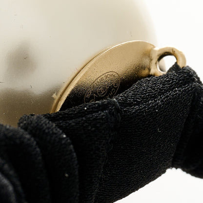 Chanel Pearl CC Hair Tie Black Gold Pearly White 3 of 4