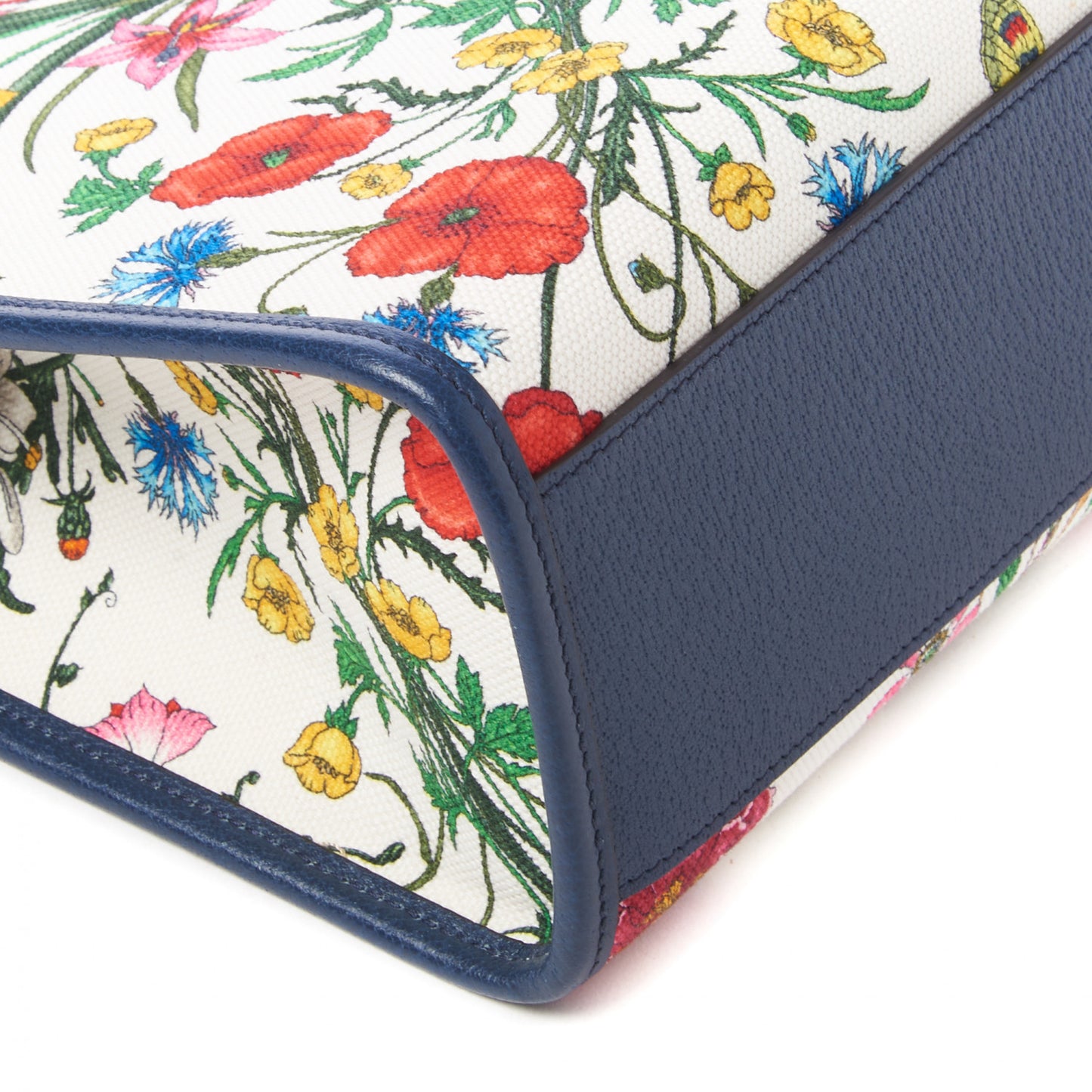 Canvas Medium Flora Tote White Multicolor Blue Agata