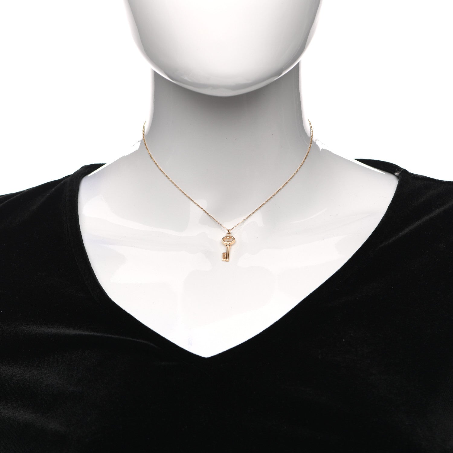 Tiffany 18K Yellow Gold Mini Key Pendant Necklace 2 of 5
