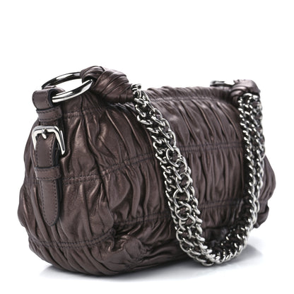 Prada Nappa Gaufre Mordore Chain Bag Brown 3 of 11