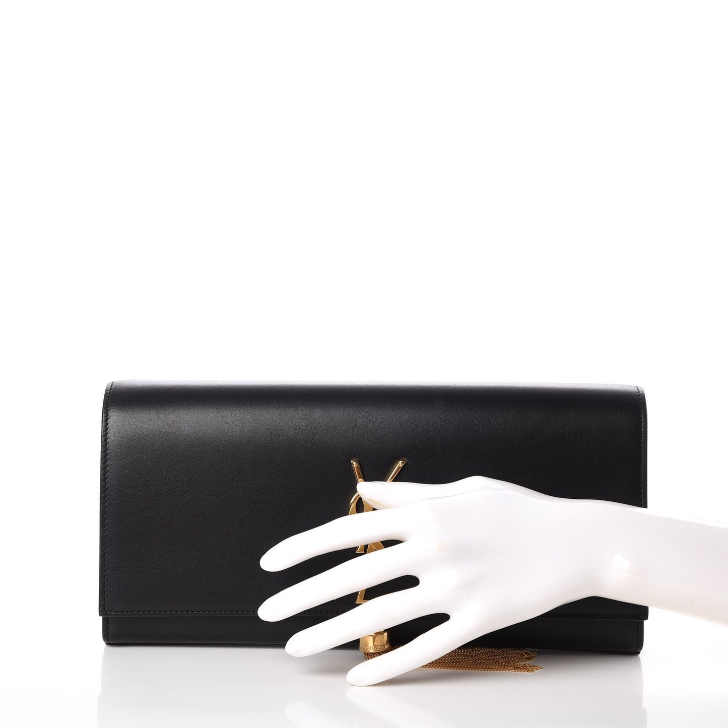 Calfskin Classic Monogram Tassel Clutch Black