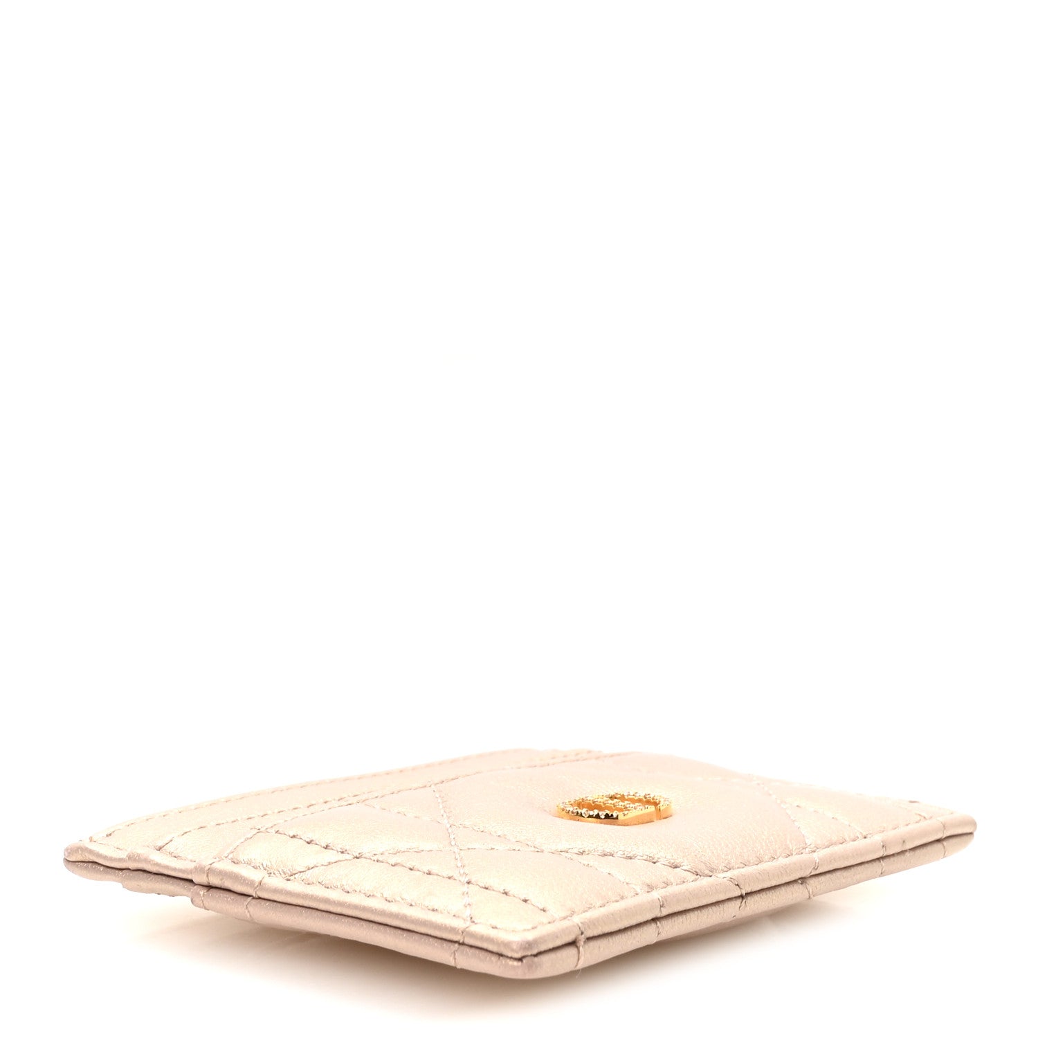 Christian Dior Lambskin Cannage Caro Freesia Card Holder Bronze Rose 4 of 8