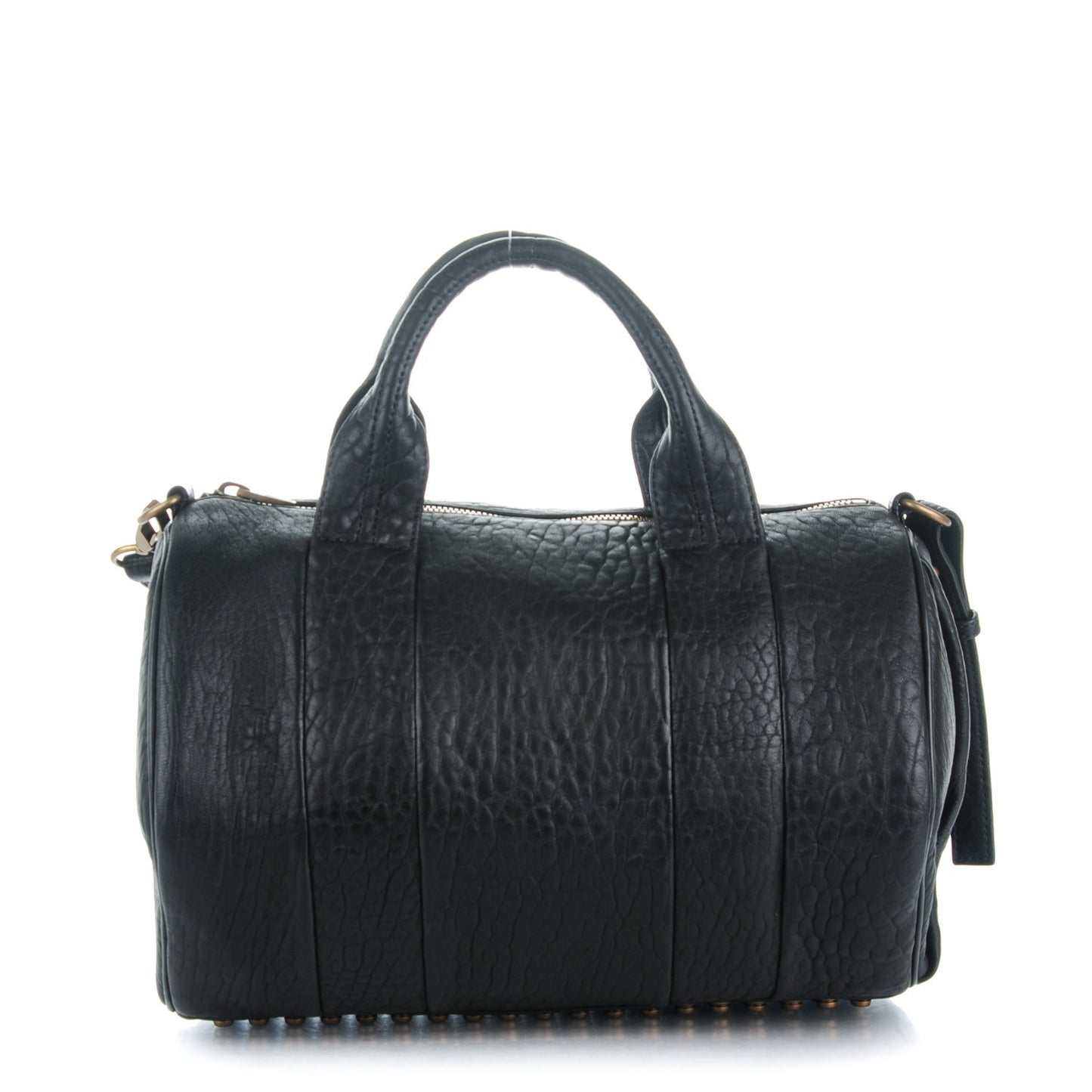 Pebbled Lambskin Rocco Black Antique Brass Hardware