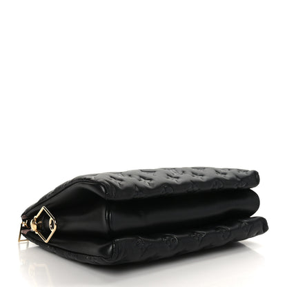 Louis Vuitton Lambskin Embossed Monogram Coussin PM Black 4 of 9