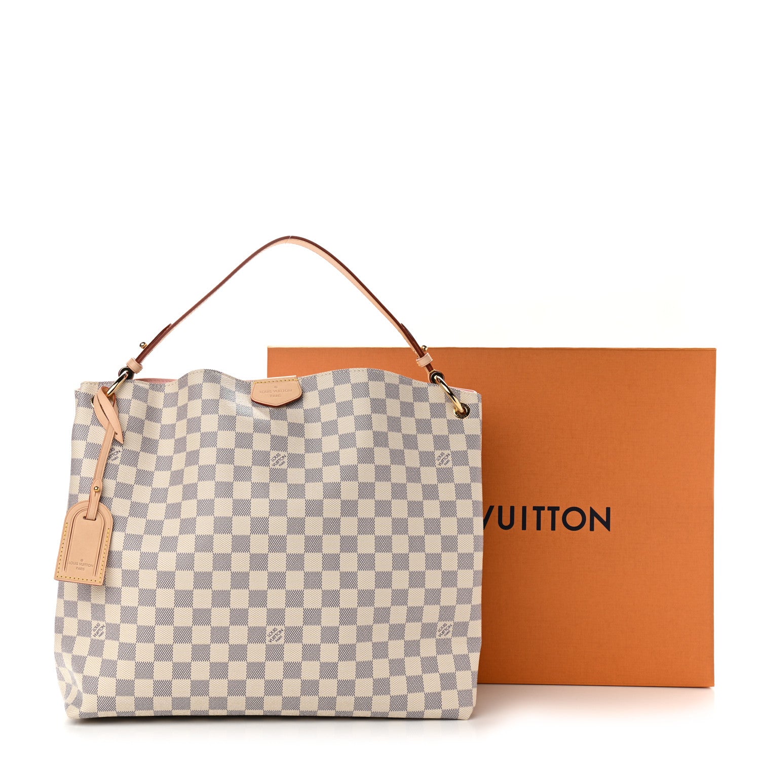 Louis Vuitton Damier Azur Graceful MM Rose Ballerine 10 of 10