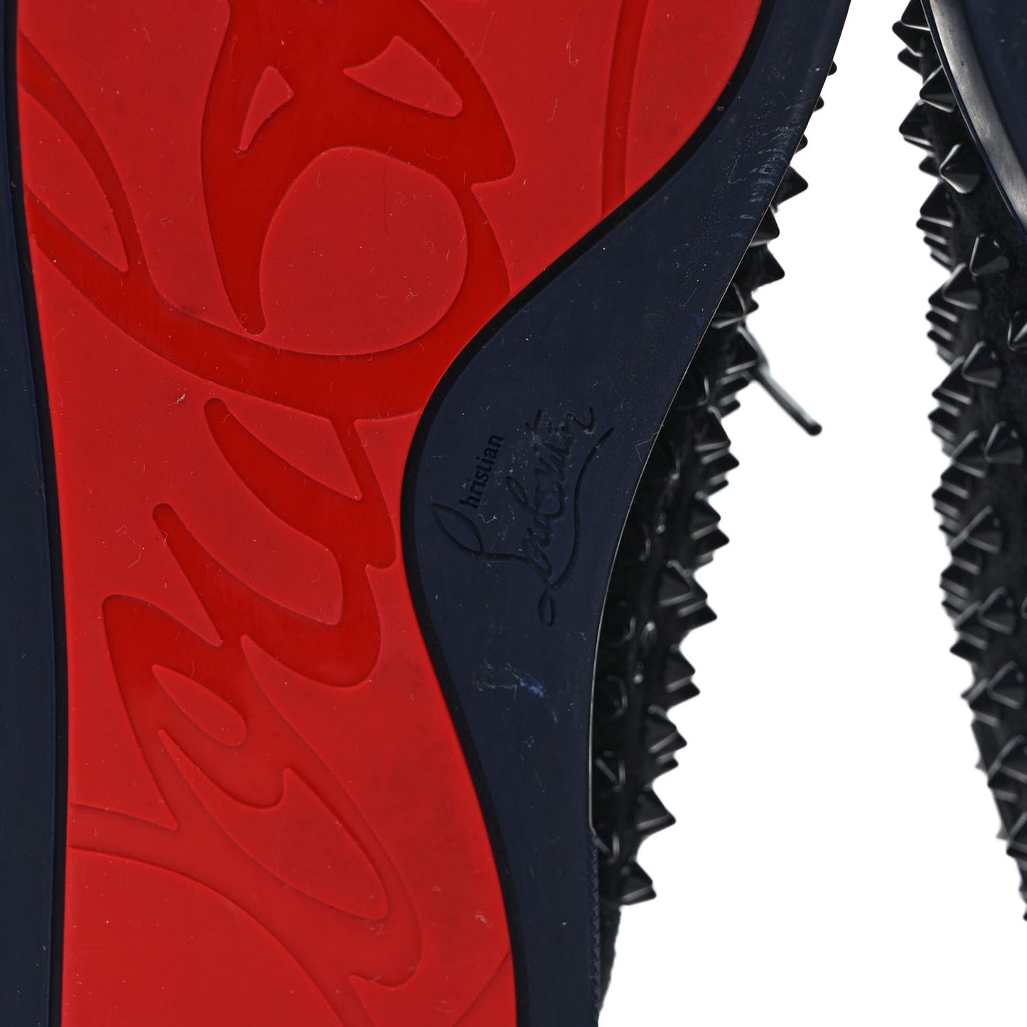 Veau Velours Mens Louis Orlato Flat Spikes Sneakers 46 Navy