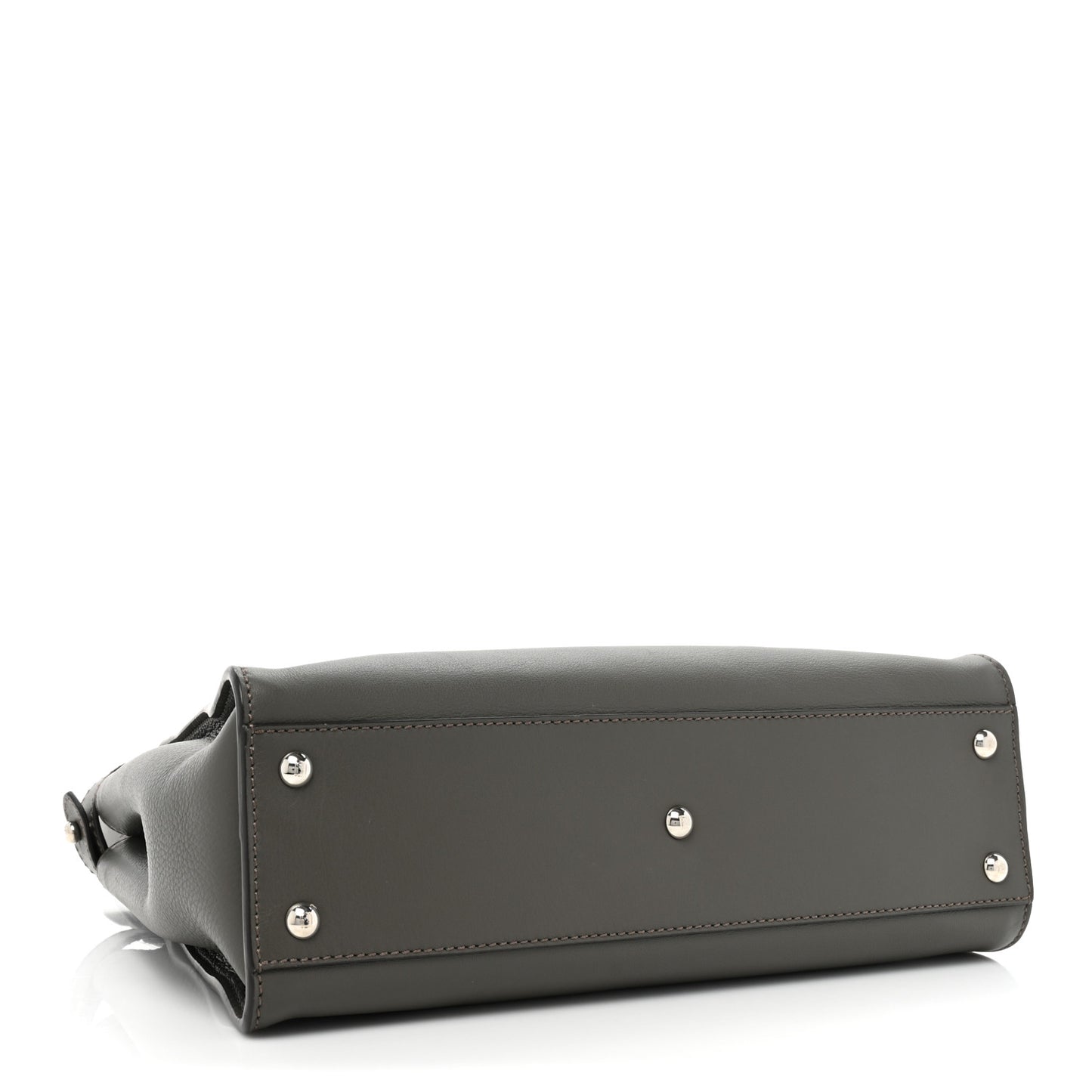 Vitello Seta Shiny Nappa Medium Peekaboo Iconic Satchel Carbone Grigio Polvere