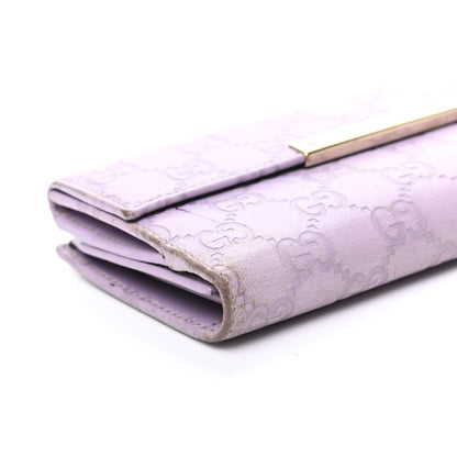Gucci Guccissima Metal Bar Continental Wallet Lavender 8 of 12