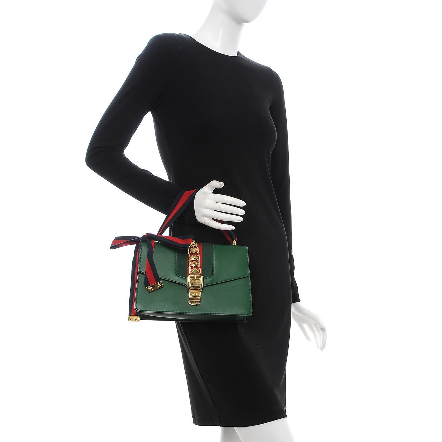 Calfskin Small Sylvie Shoulder Bag Green