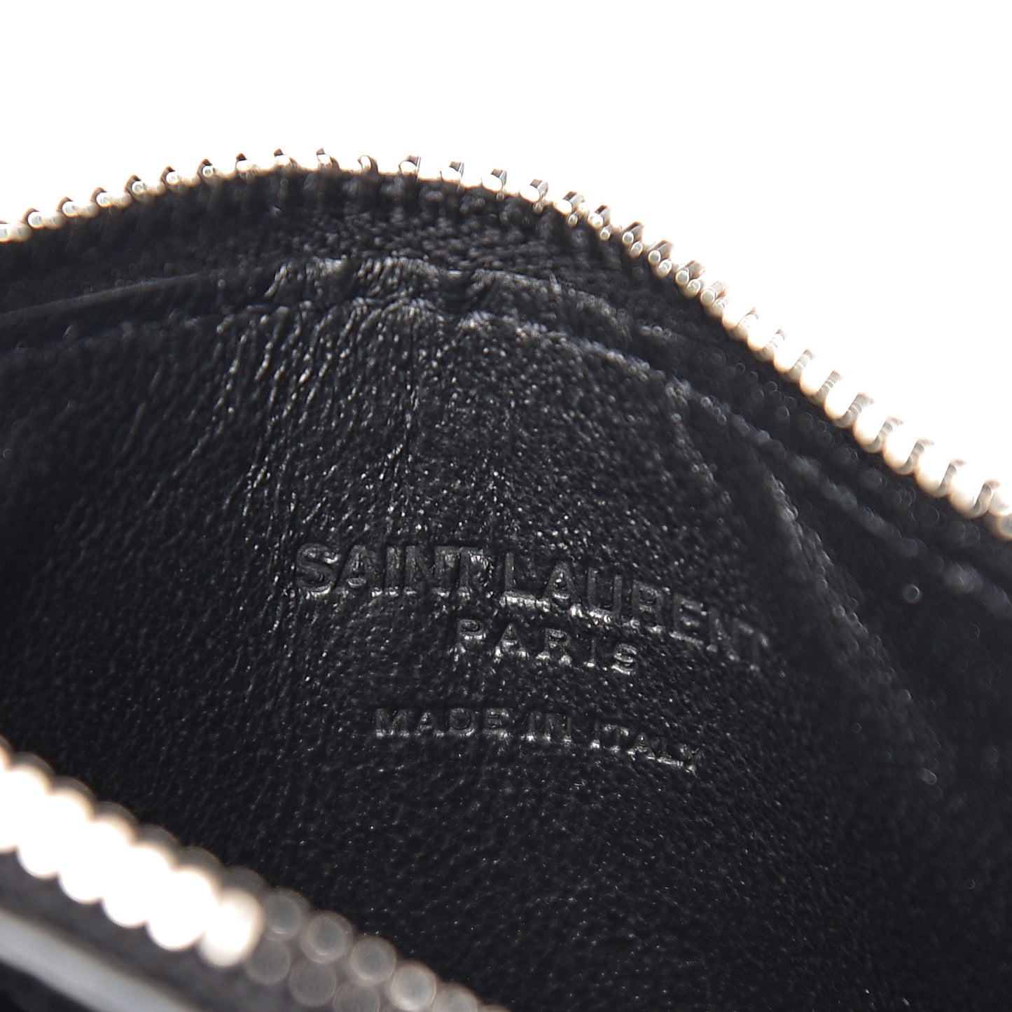 Calfskin Crocodile Embossed 5 Fragments Zip Card Holder Black