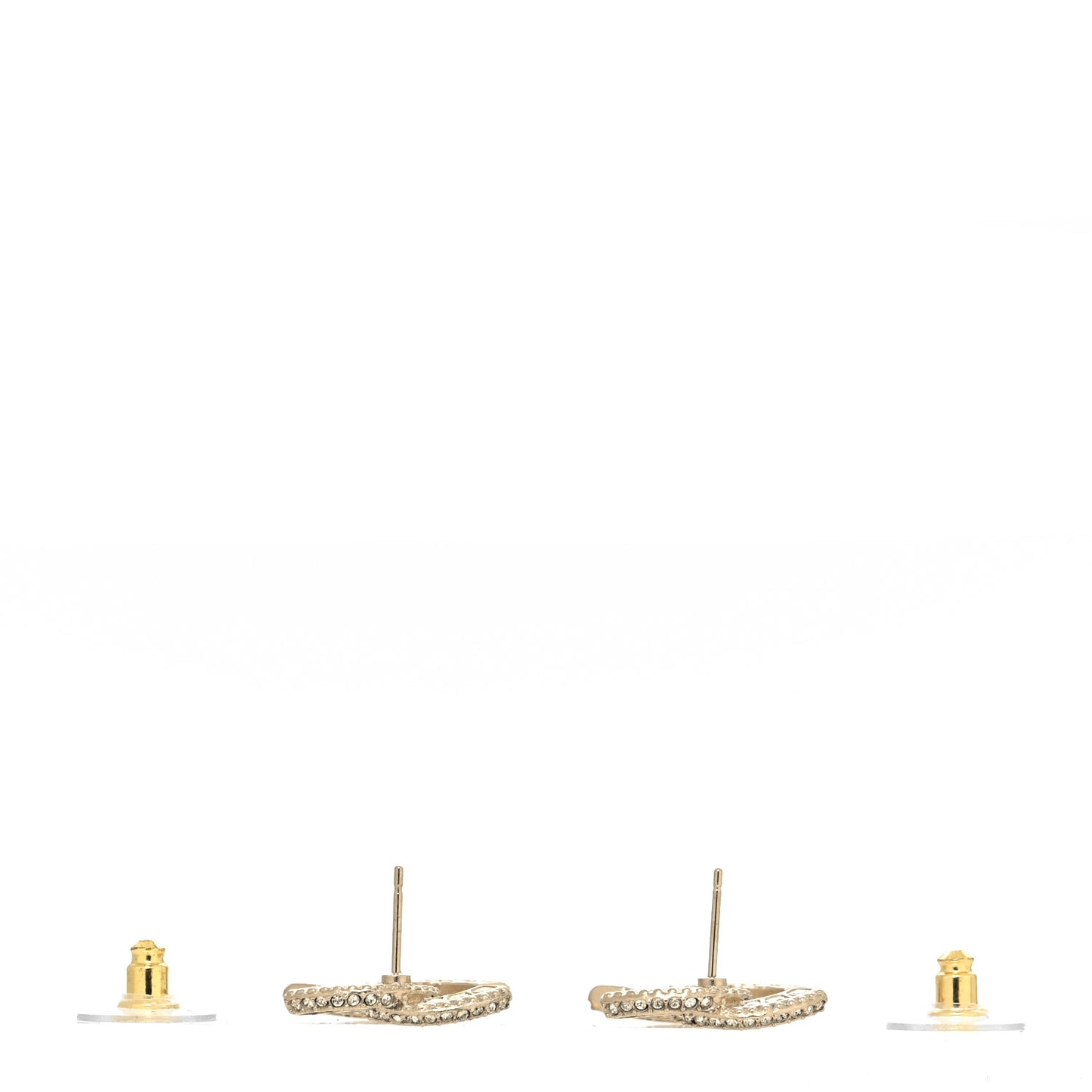 Crystal Timeless CC Earrings Light Gold